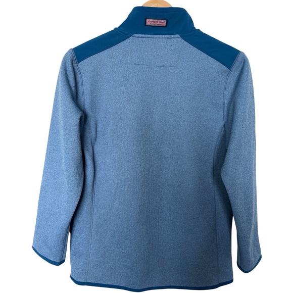 VINEYARD VINES 1/4 Zip Pullover Fleece Sweater | Heathered Blue Boys XL 18 - Picture 2 of 6